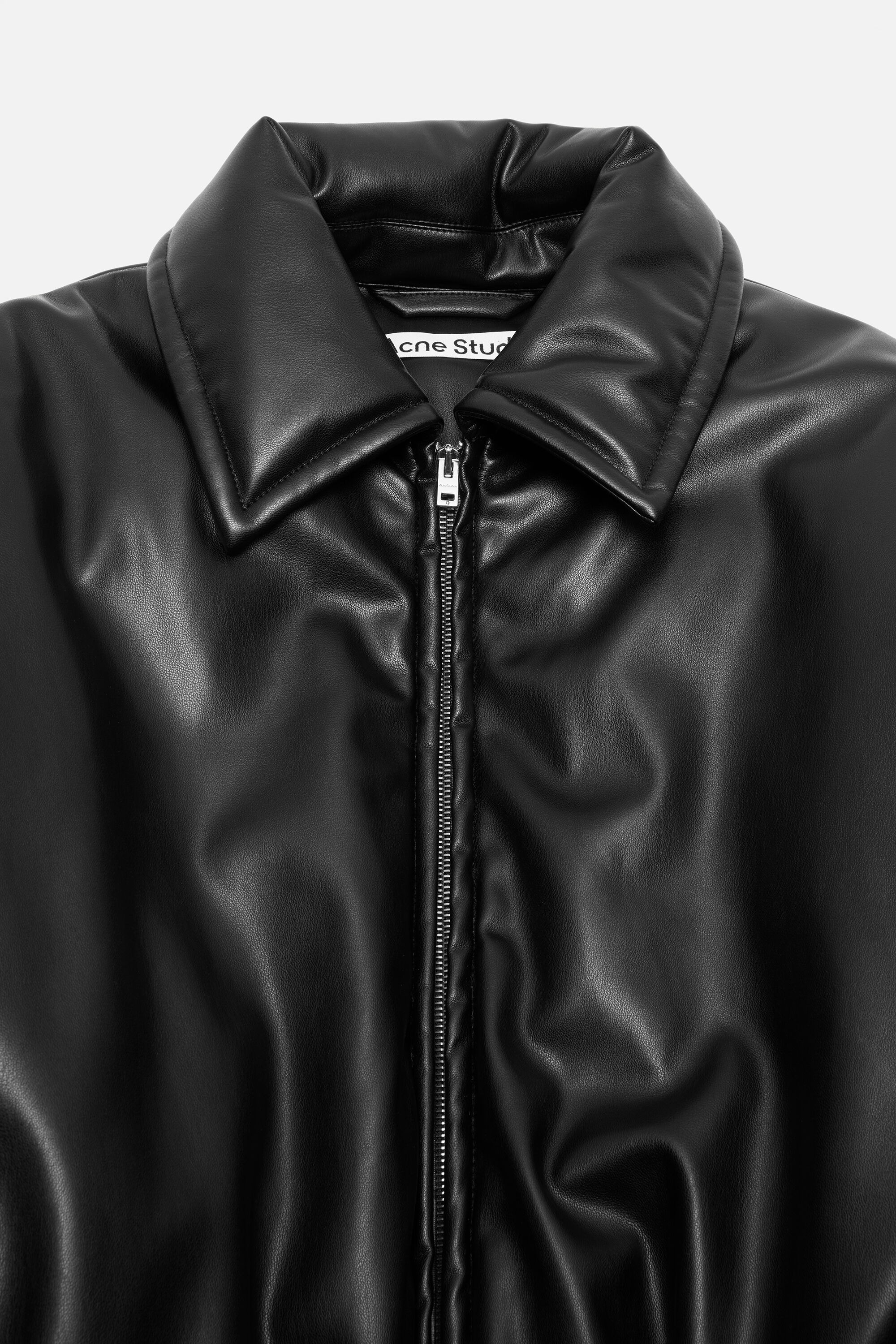 Faux leather bomber jacket - Black - 5