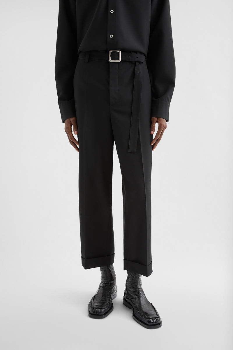 Wool Poplin Belted Trousers 8