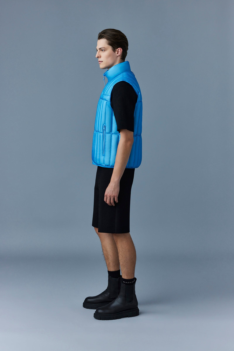 PATRICK Translucent ripstop light down vest with funnel collar 3