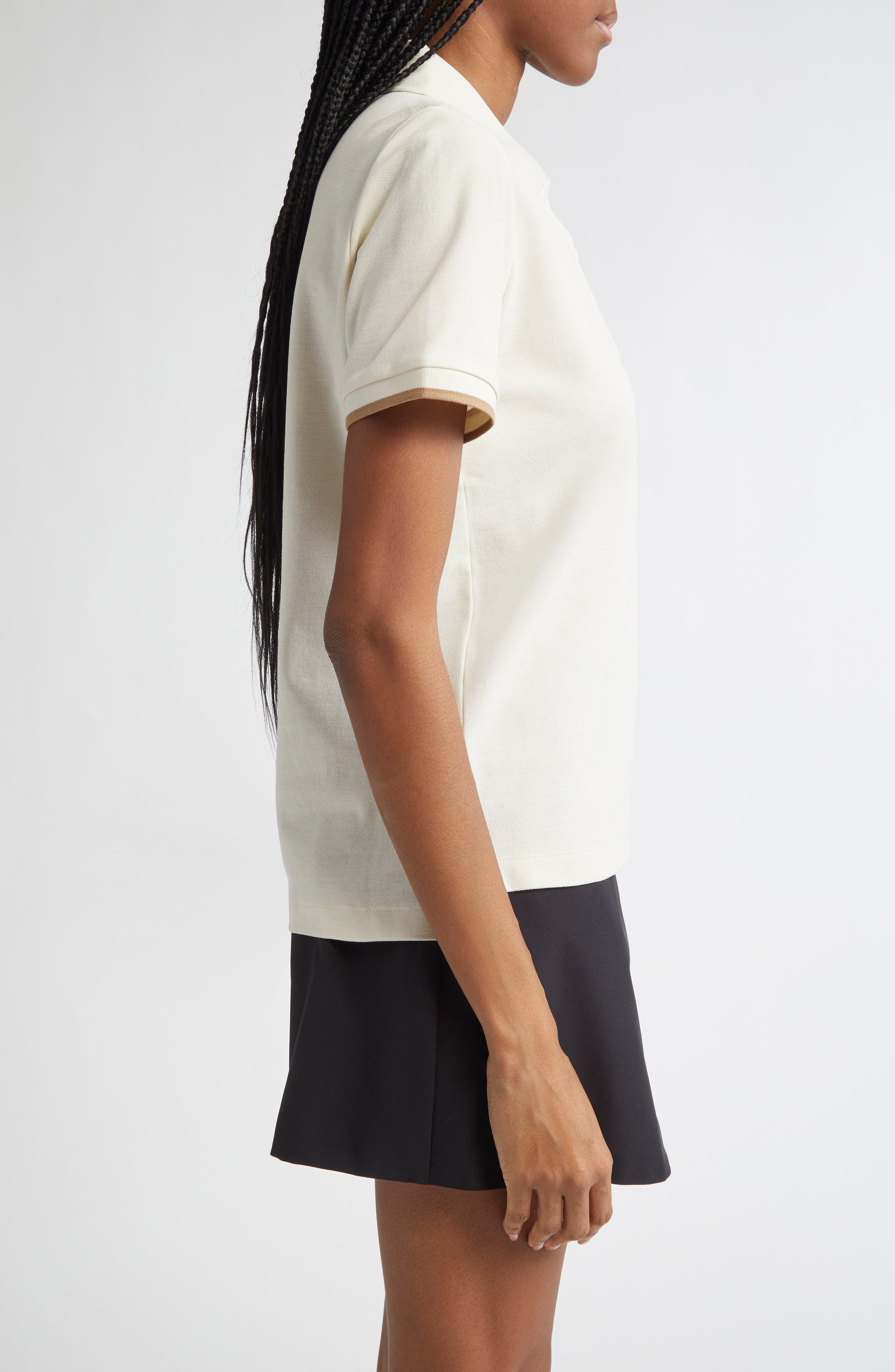 Moncler Cotton Piqué Polo in Silk White at Nordstrom - 3