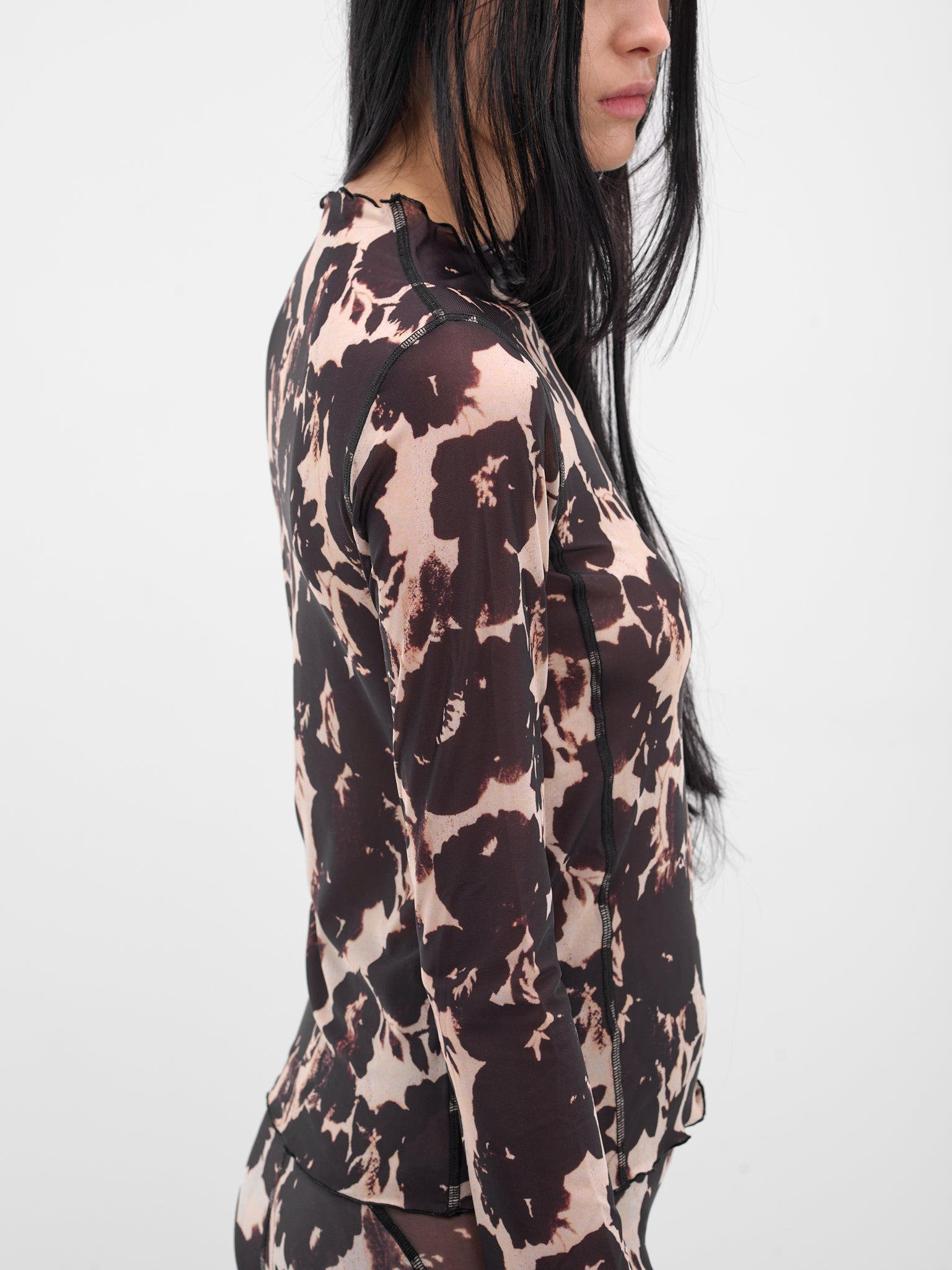 Abstract Rose Print Halcyon Top - 4