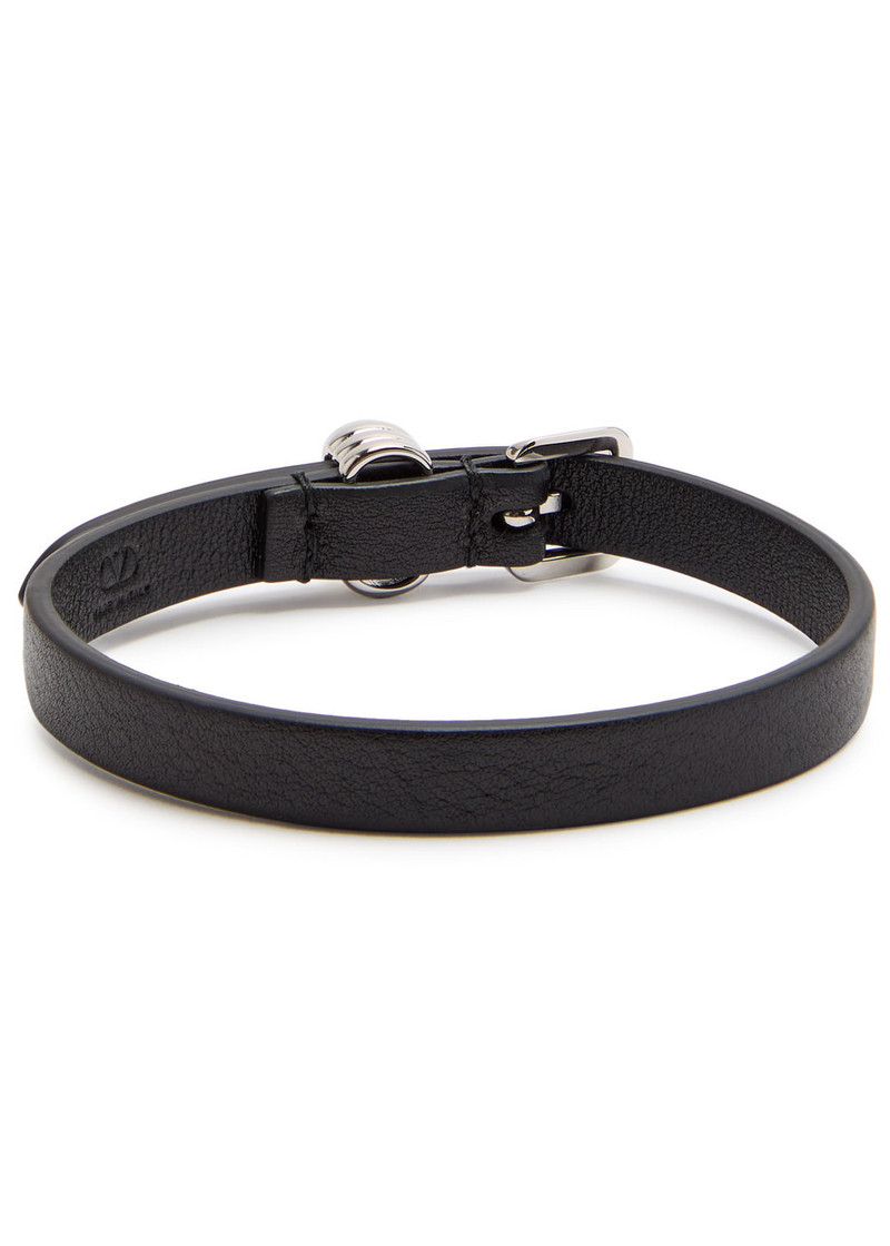 Valentino Valentino Garavani Vlogo Plaque Leather Bracelet outlook