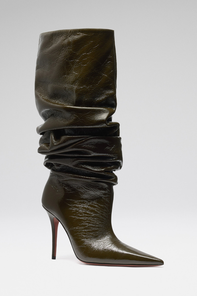 Amina Muaddi ANOK BOOTIE 105 CRACKLE MUD outlook