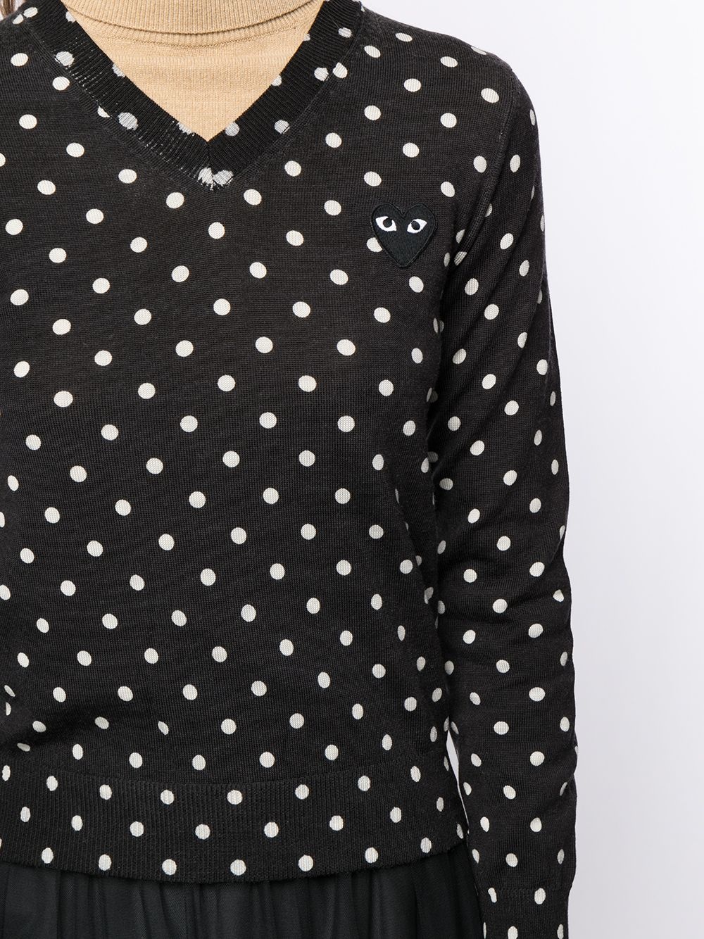polka dot print wool jumper - 5