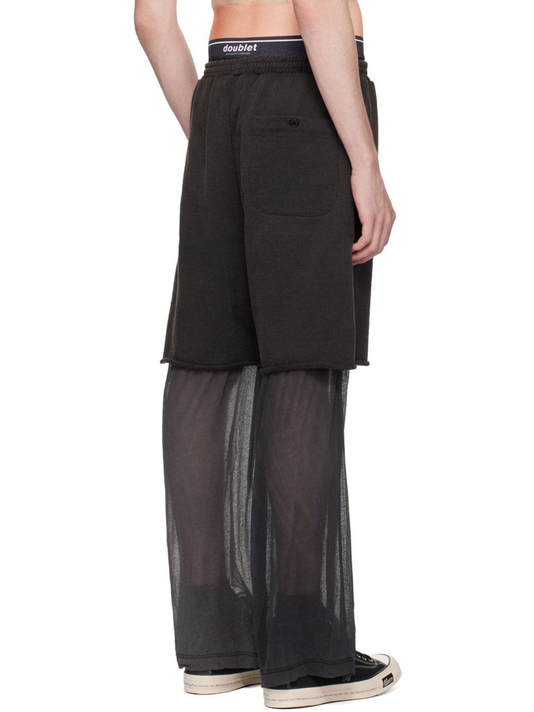 Black Layered Sweatpants - 3