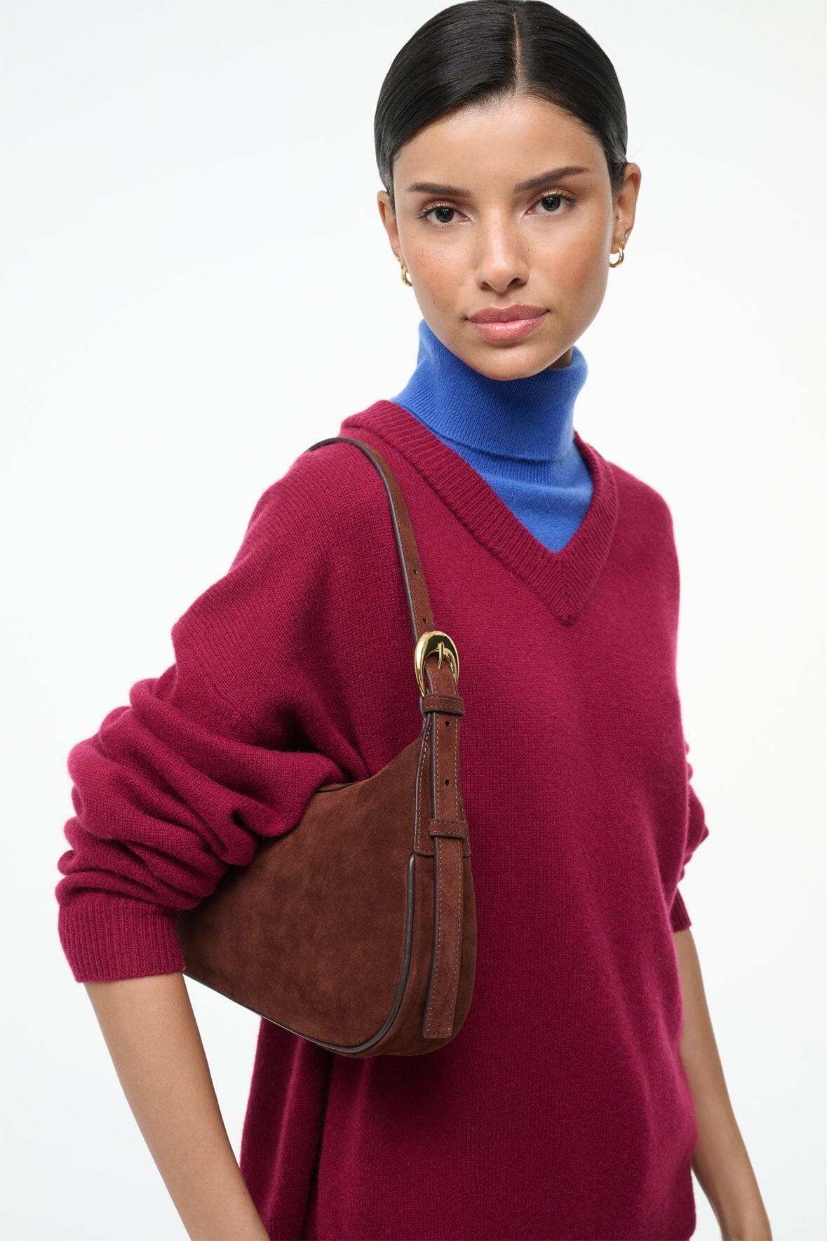 STAUD PINE SHOULDER BAG MAHOGANY SUEDE - 2
