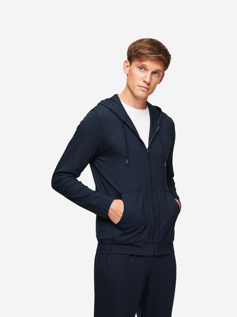 Men's Hoodie Basel Micro Modal Stretch Navy - 5