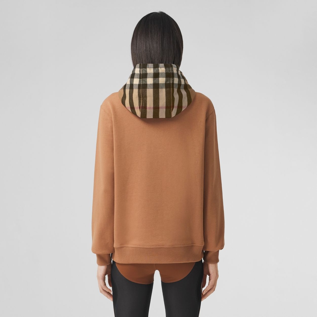 Check Hood Cotton Oversized Hoodie - 4