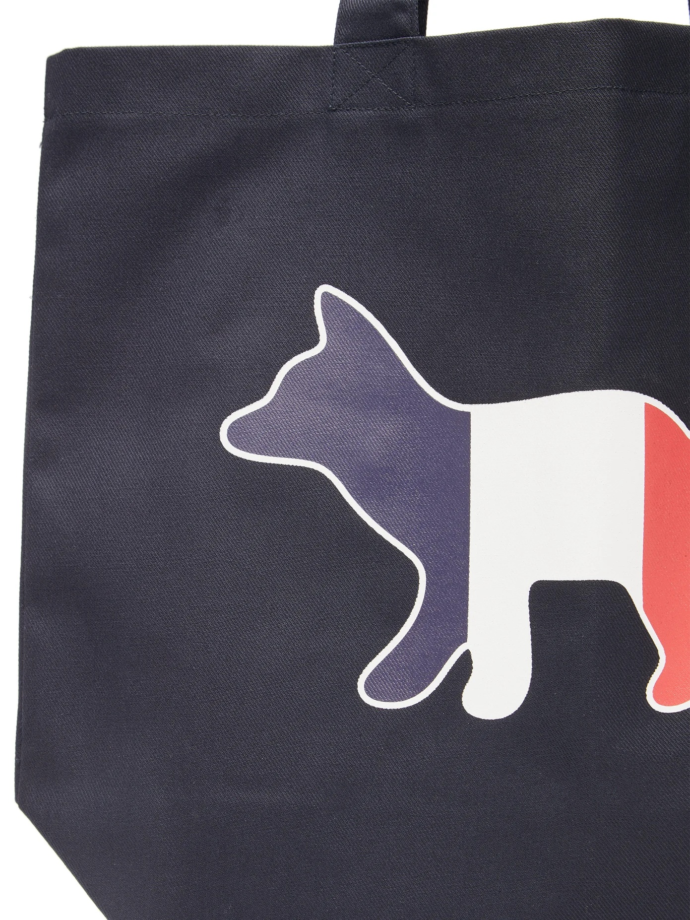 Tricolour Fox-print canvas tote bag - 6