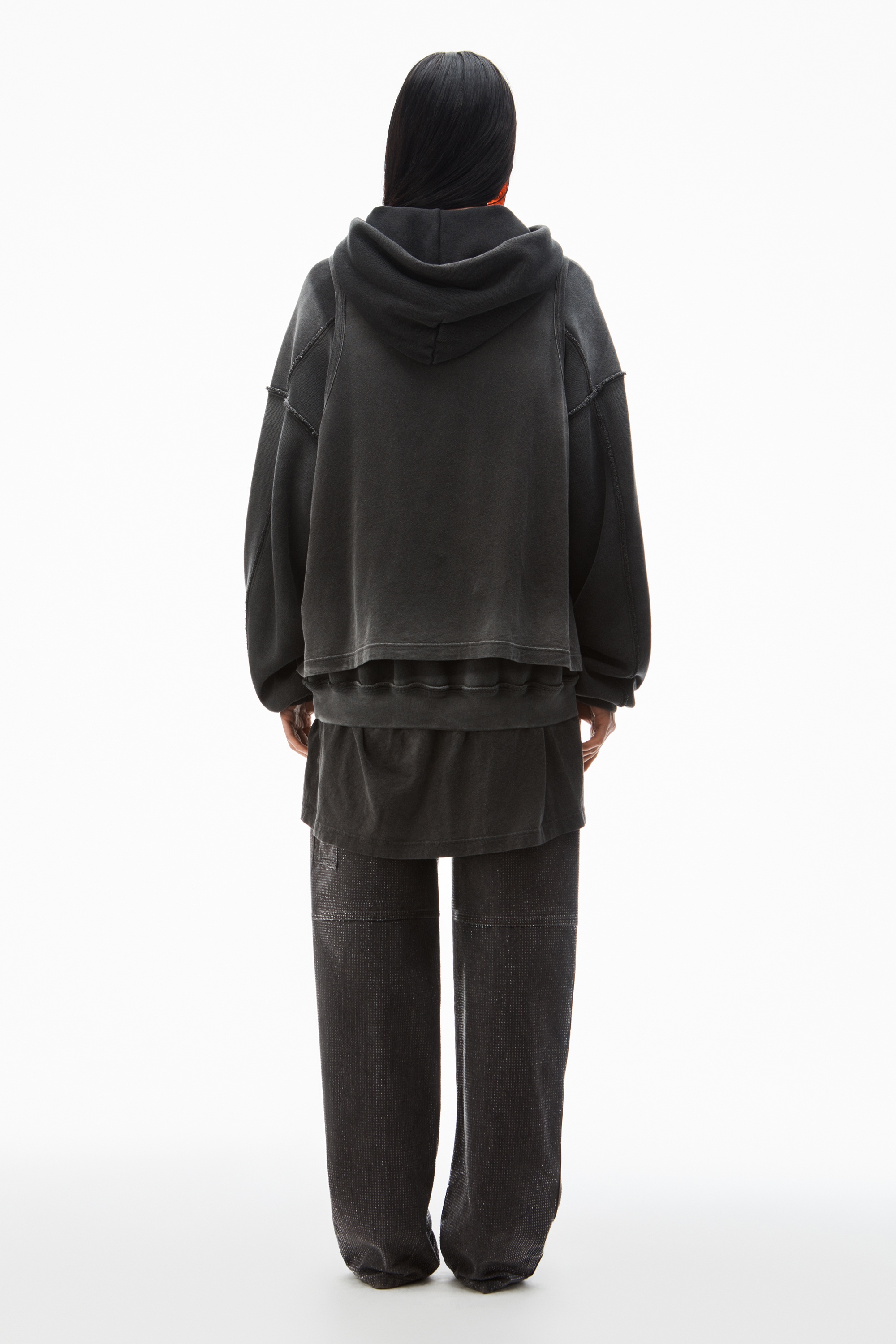 oversize triple-layer hoodie in cotton - 4