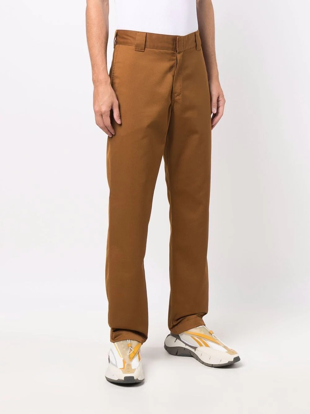 logo-patch straight-leg trousers - 3