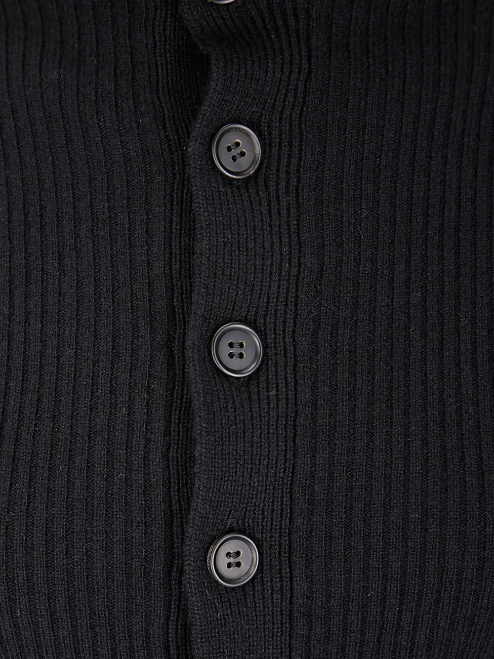 high-neck ribbed buttoned cardigan - 3