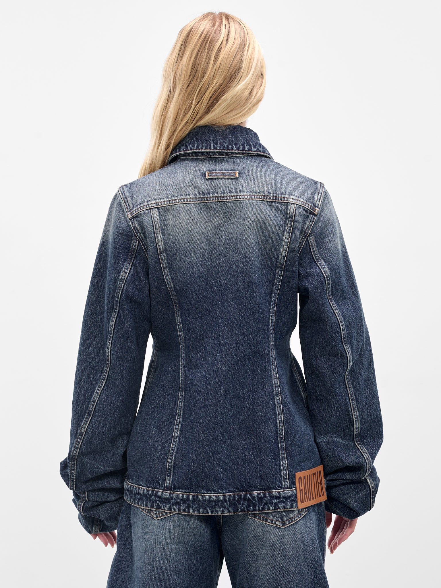 Blue Oversized Sleeves Denim Jacket - 3