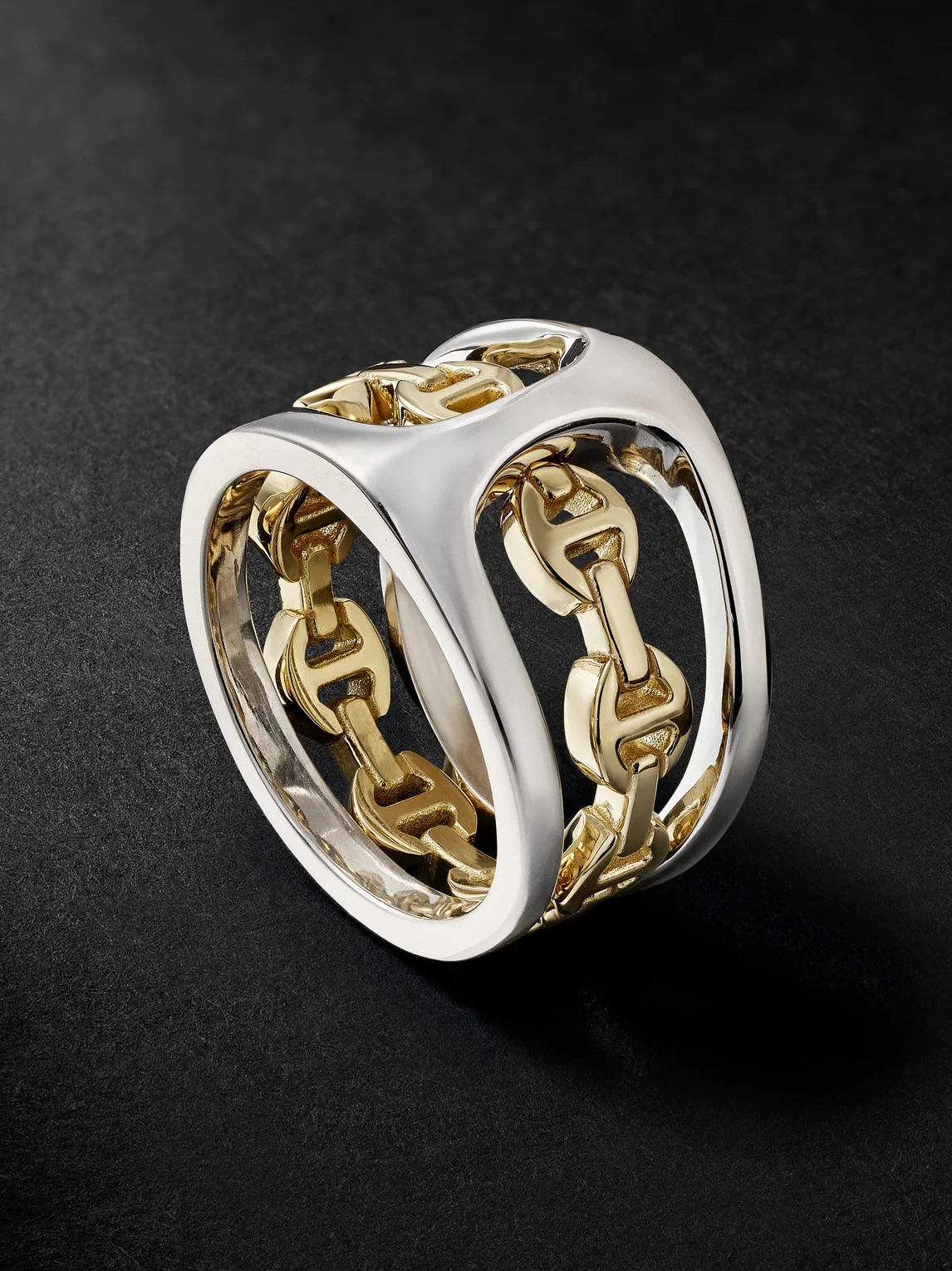 Phantom Clique Sterling Silver and 18-Karat Gold Ring - 1