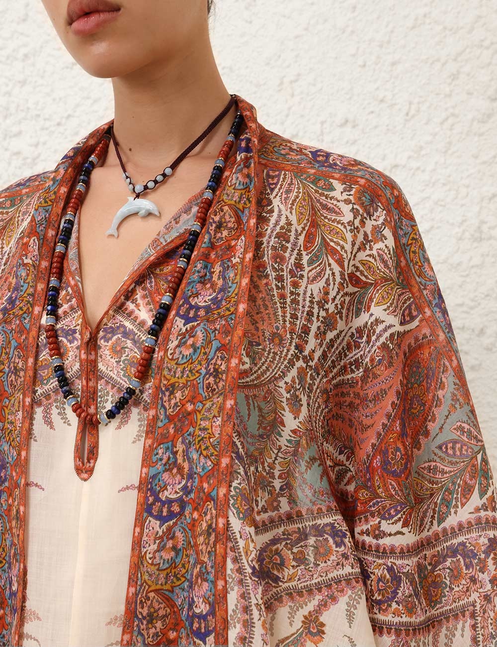 Zimmermann RHIANNON TIE NECK BLOUSE | REVERSIBLE