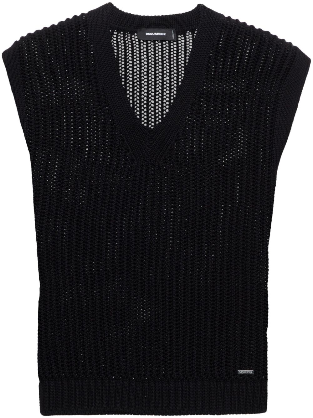 open-knit vest - 1
