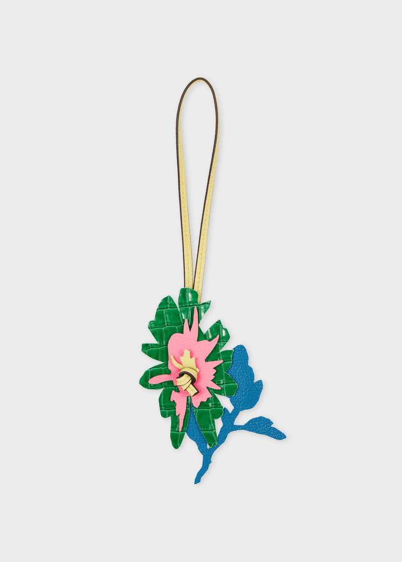 Green Leather Flower Charm 1