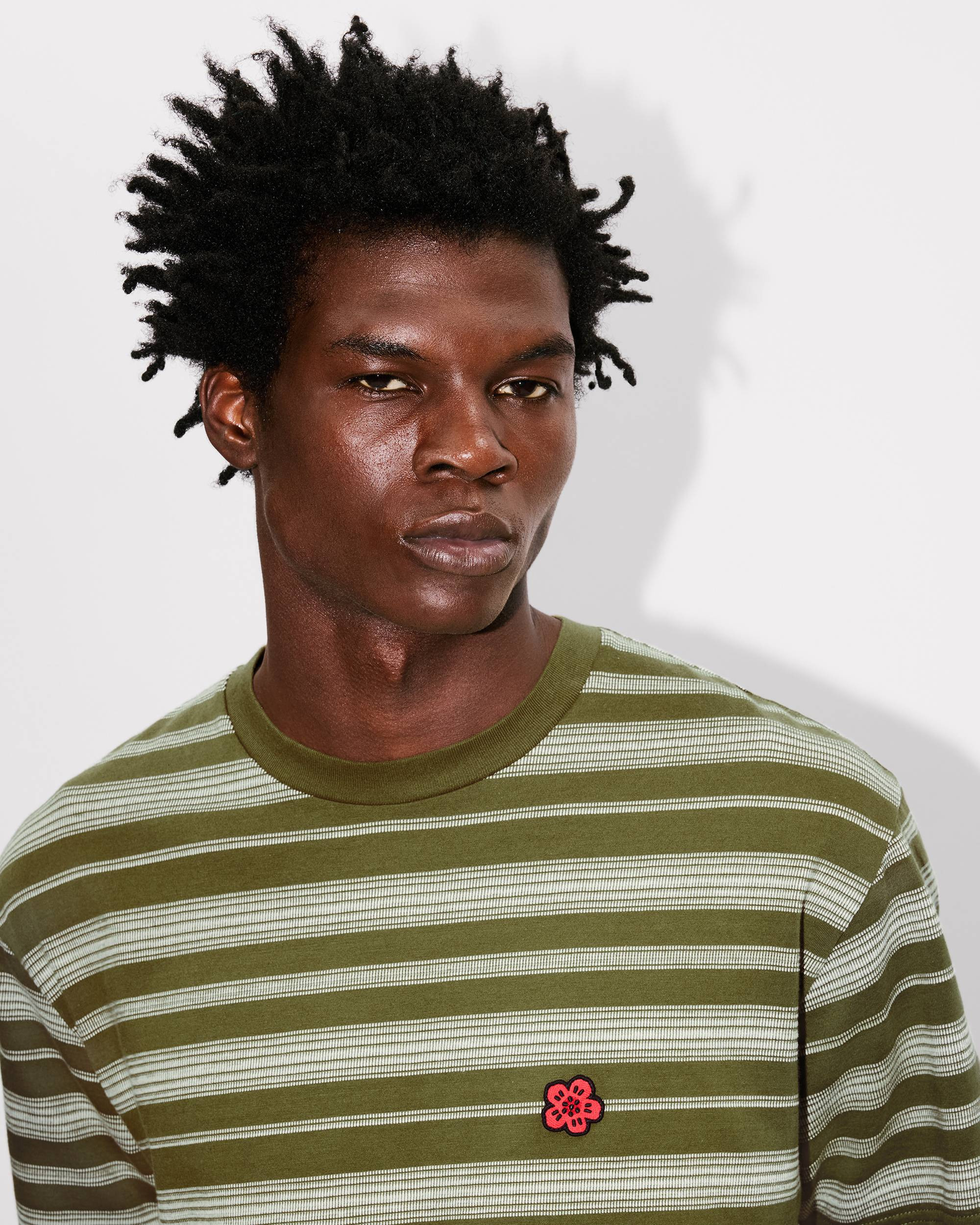 'Boke Flower' striped embroidered T-shirt in cotton - 6