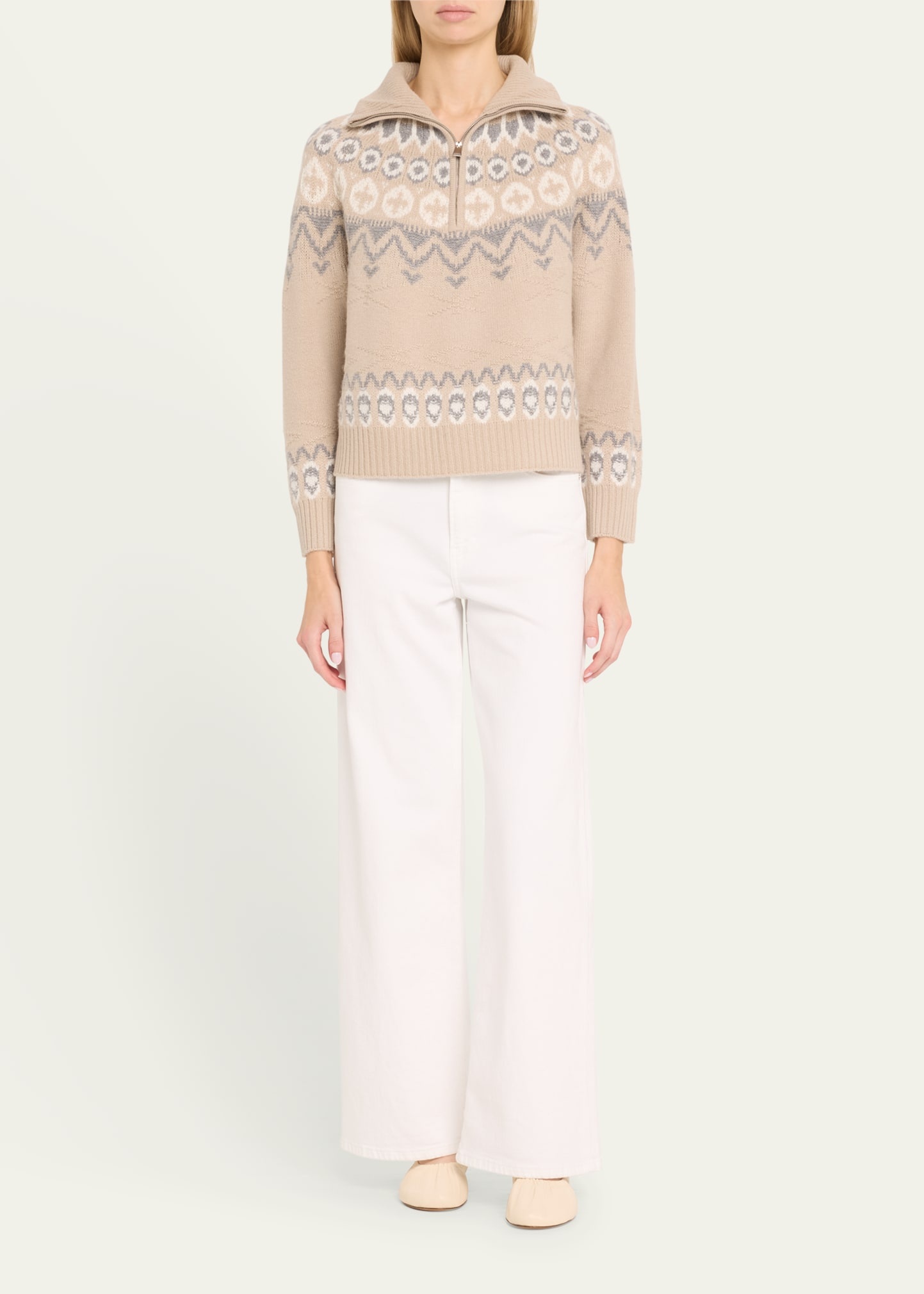 Eliah Half-Zip Wool-Cashmere Pullover - 2