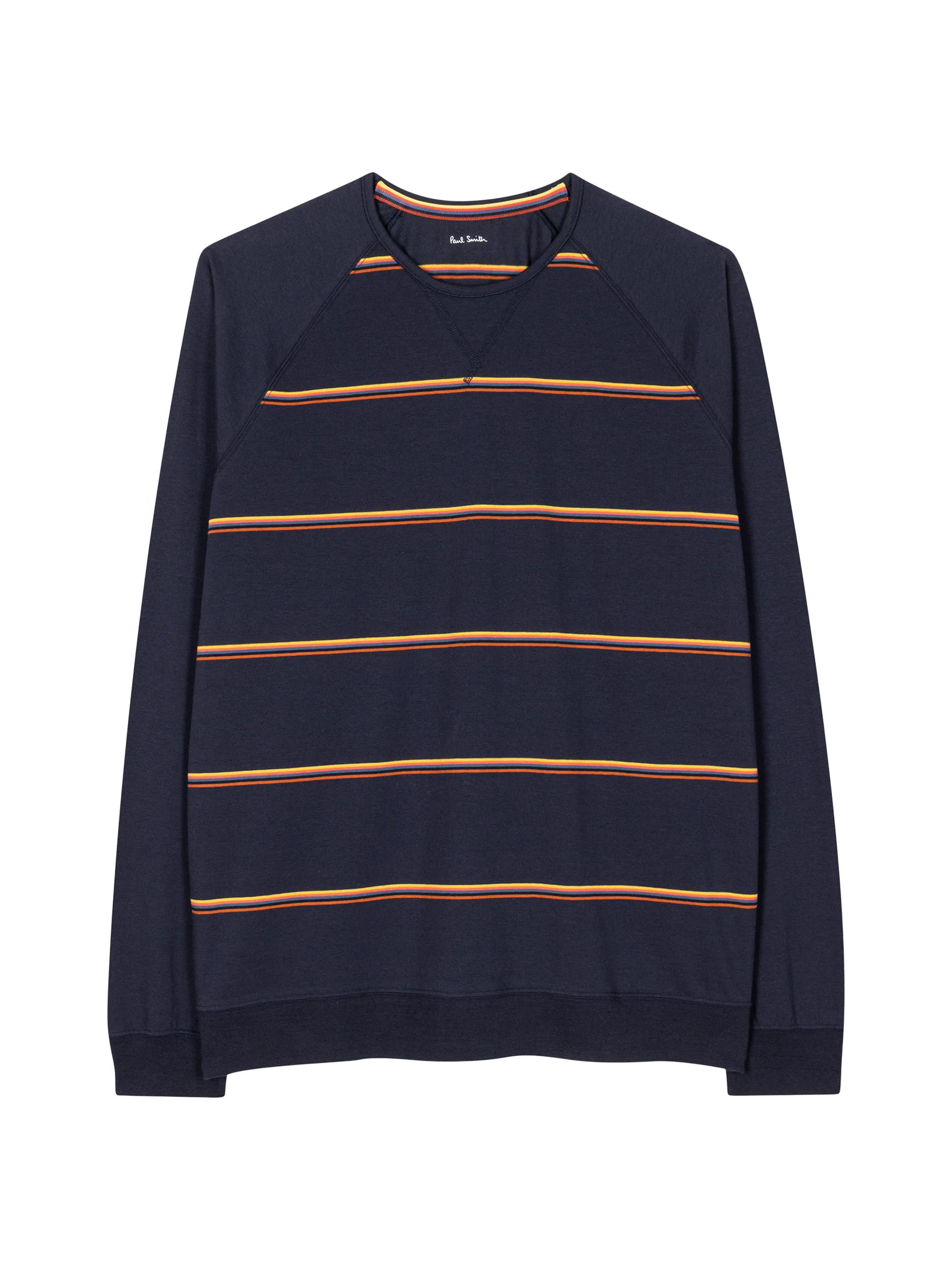 Men's Striped Cotton Pajama Top - Dark Navy - 1