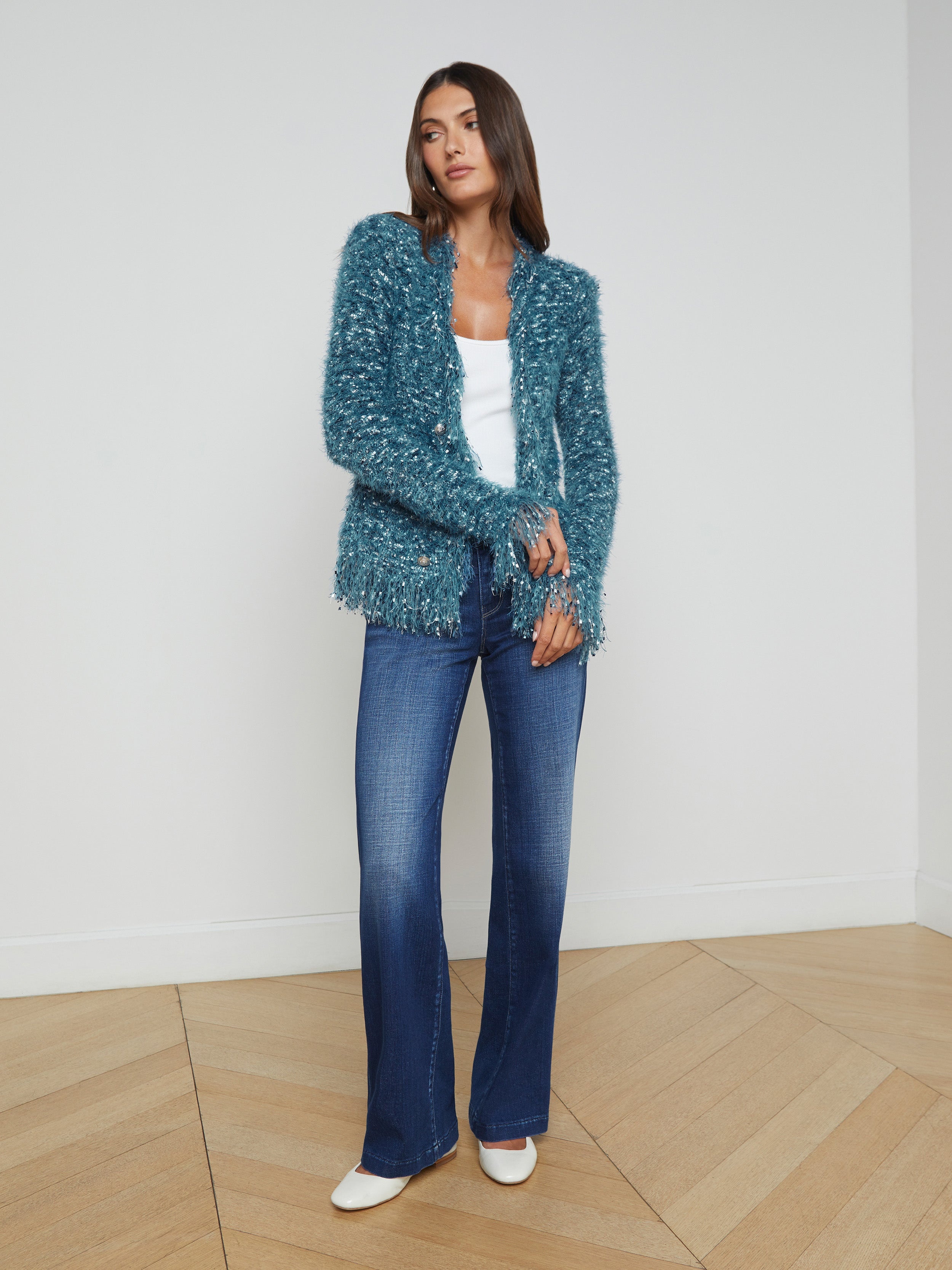 Azure Fringe Cardigan Blazer - 3