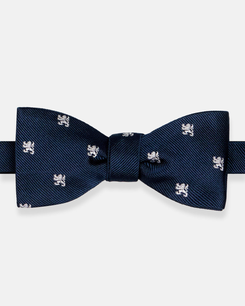 J. PRESS MADE-IN-ENGLAND NAVY GRIFFIN NAVY CLUB BOW TIE outlook