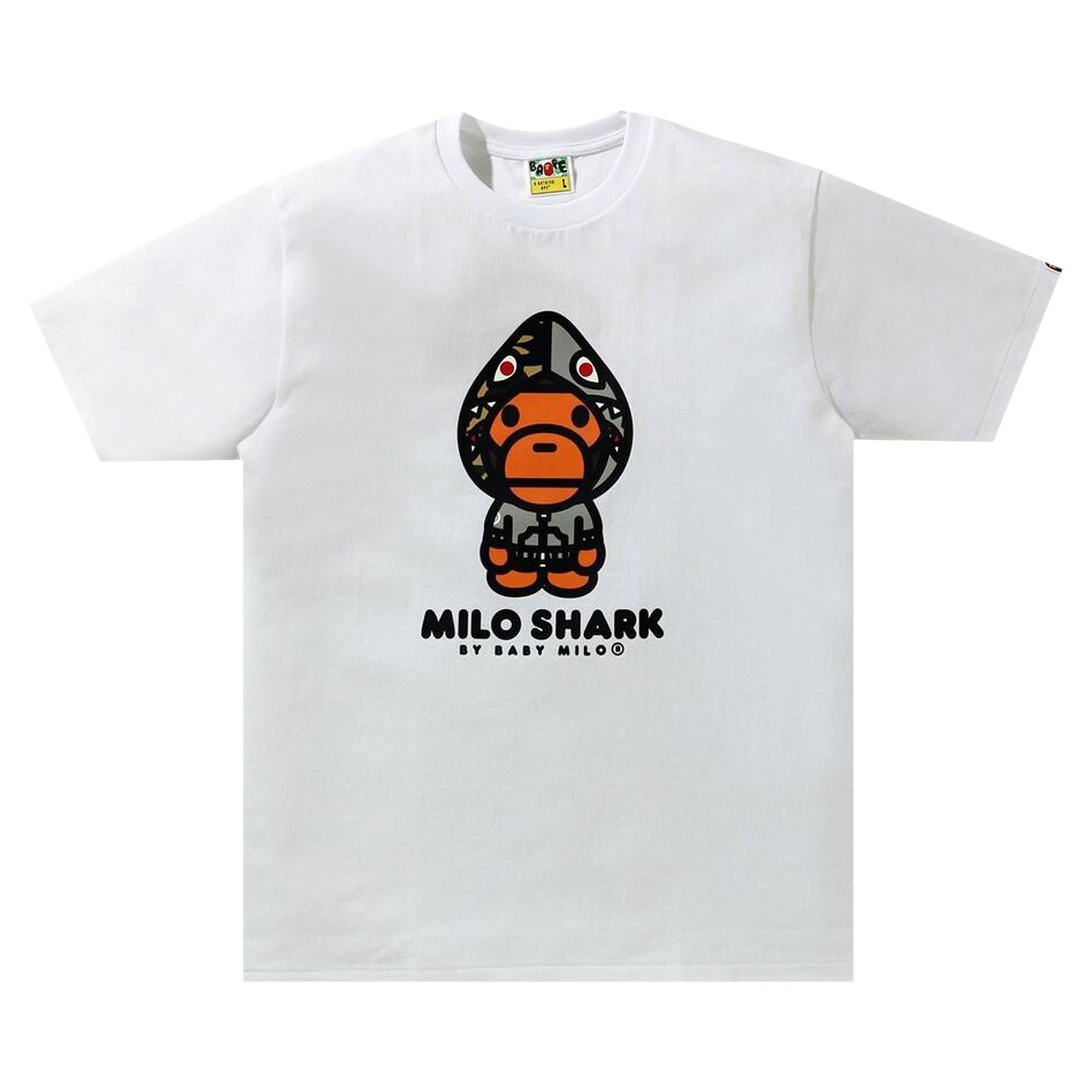 BAPE Milo Shark Tee 'White/Grey' - 1