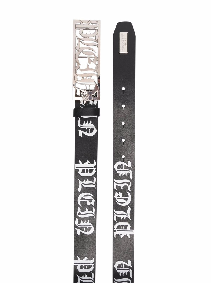 PHILIPP PLEIN logo-plaque leather belt outlook