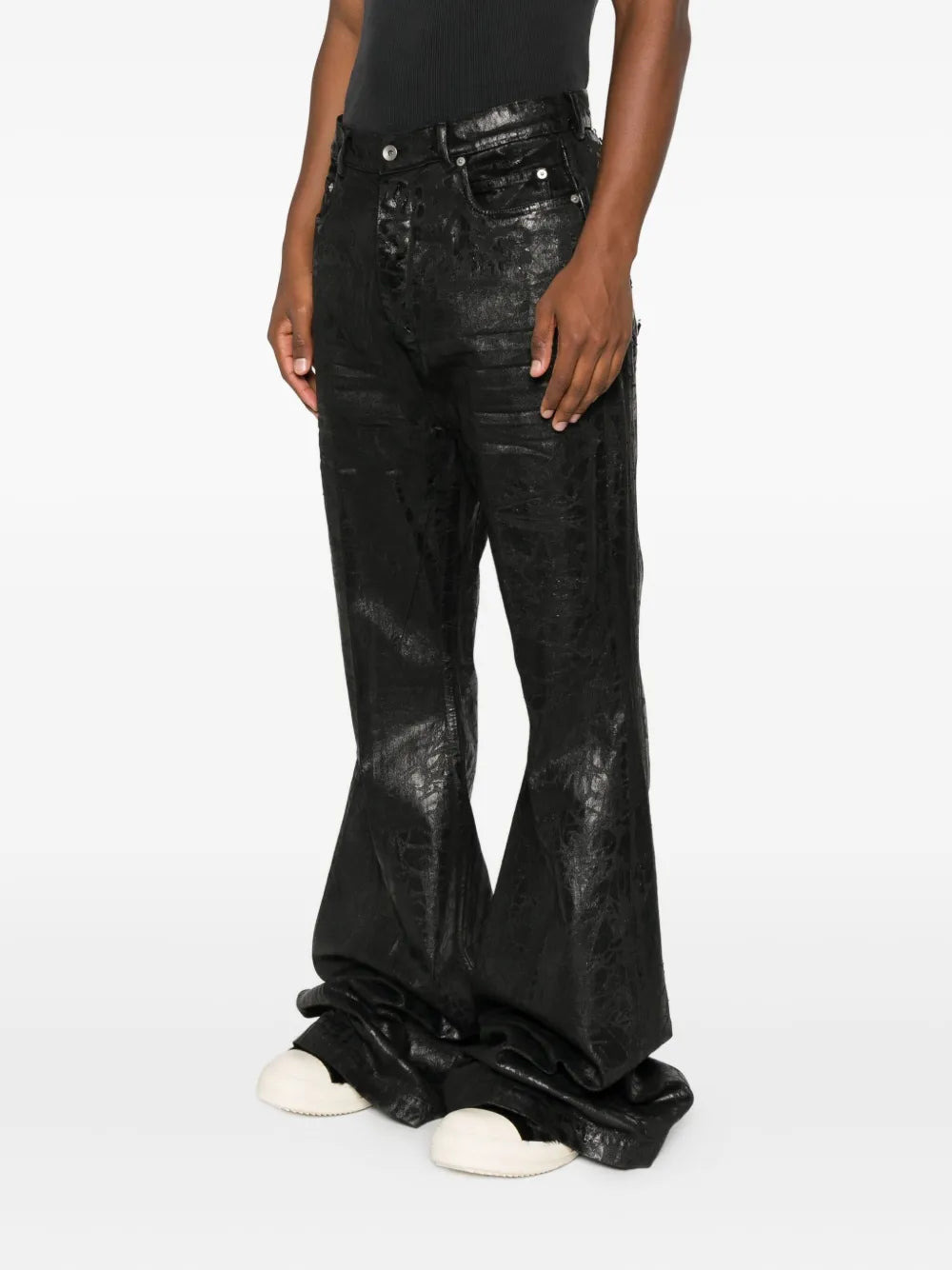 Flared Trousers With A Metallic Effect - 3