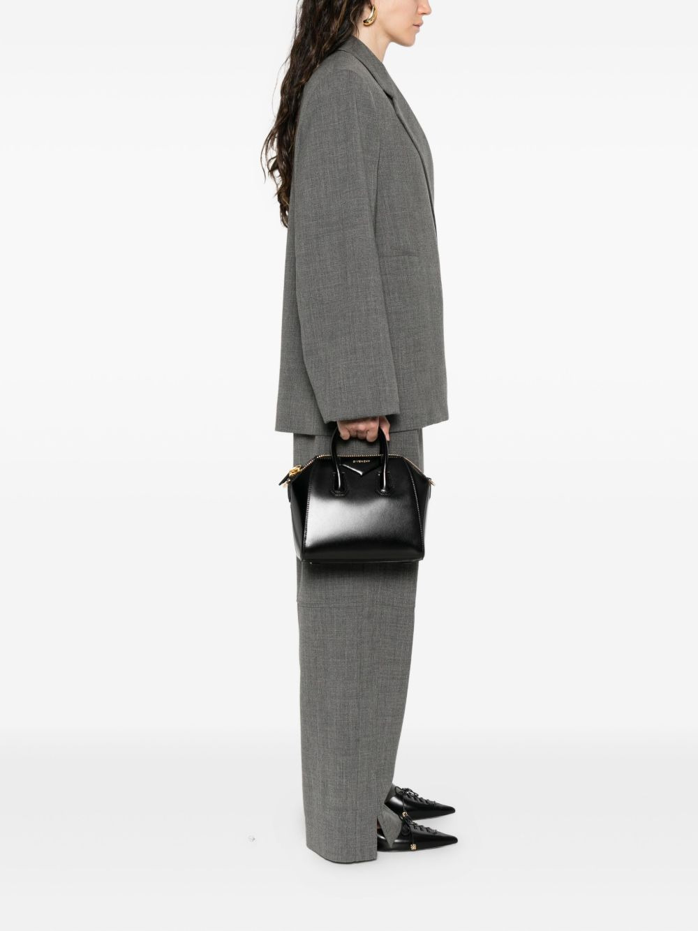 mini Antigona patent-leather top-handle tote bag - 2