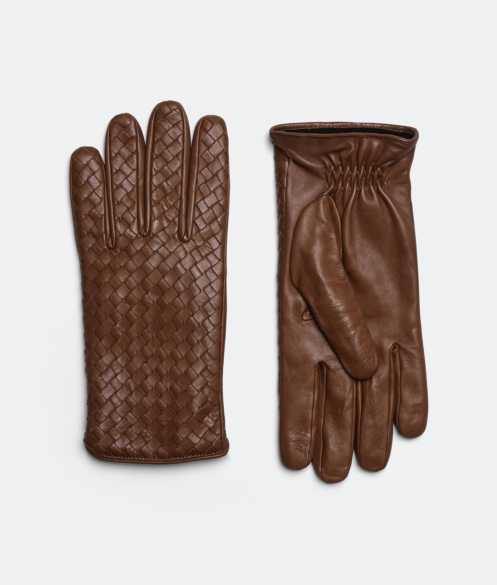 intrecciato leather gloves - 1