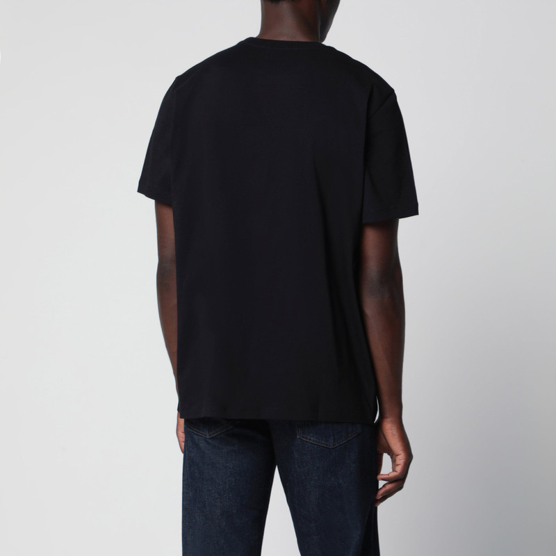 Black cotton T-shirt with logo patch 3