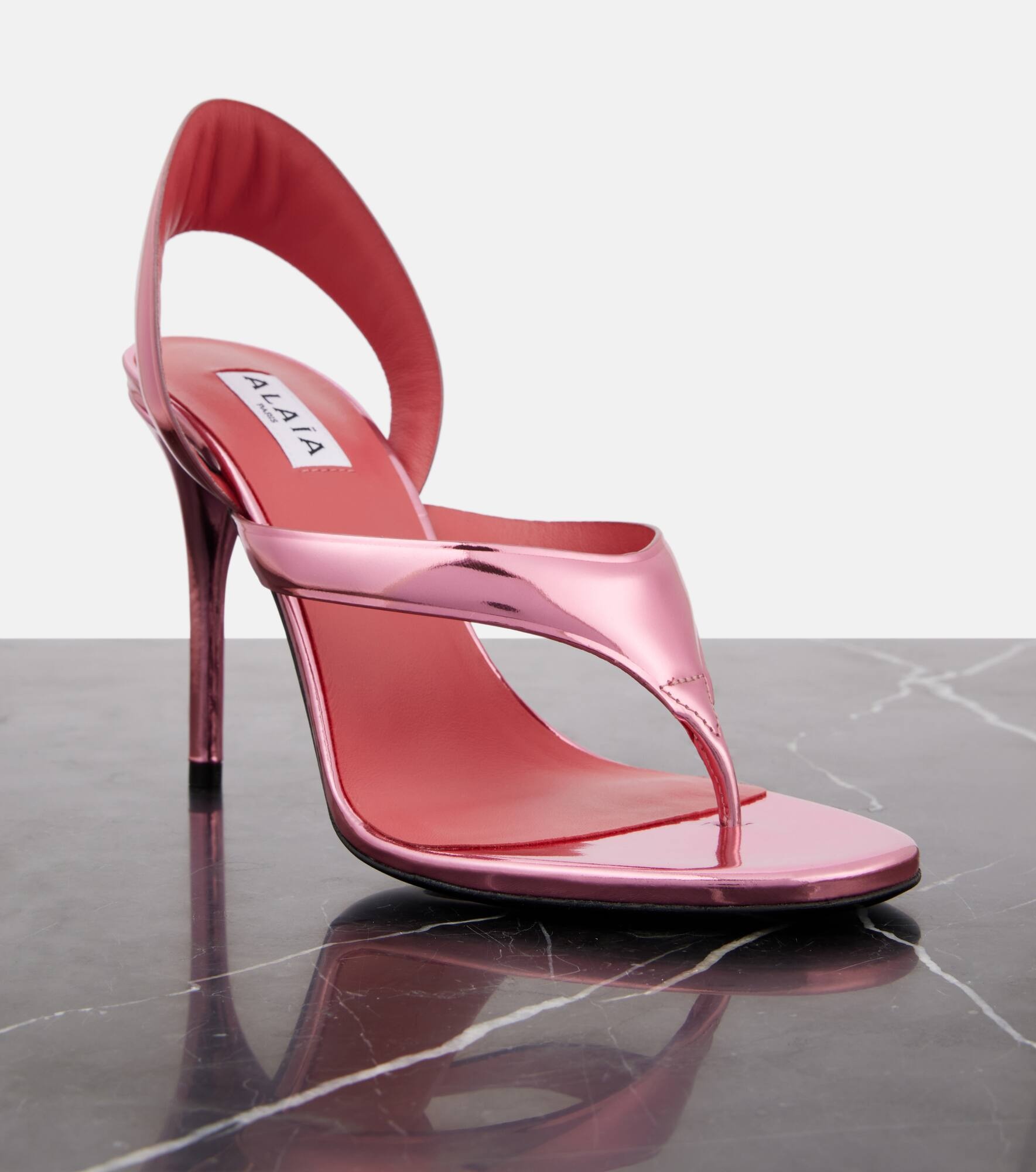 Infradito 90 metallic leather sandals - 5