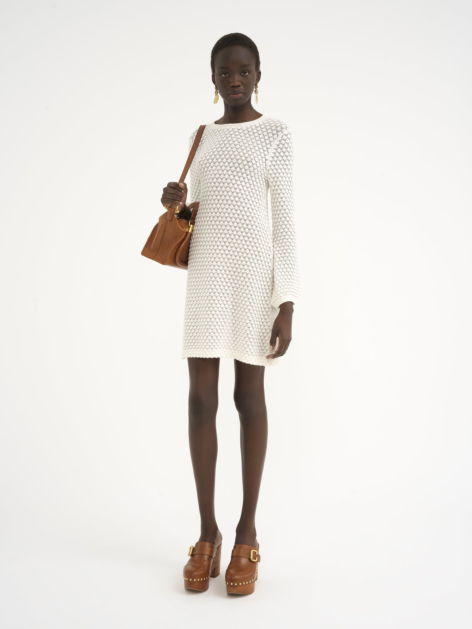 MINI DRESS IN COTTON POINTELLE - 3