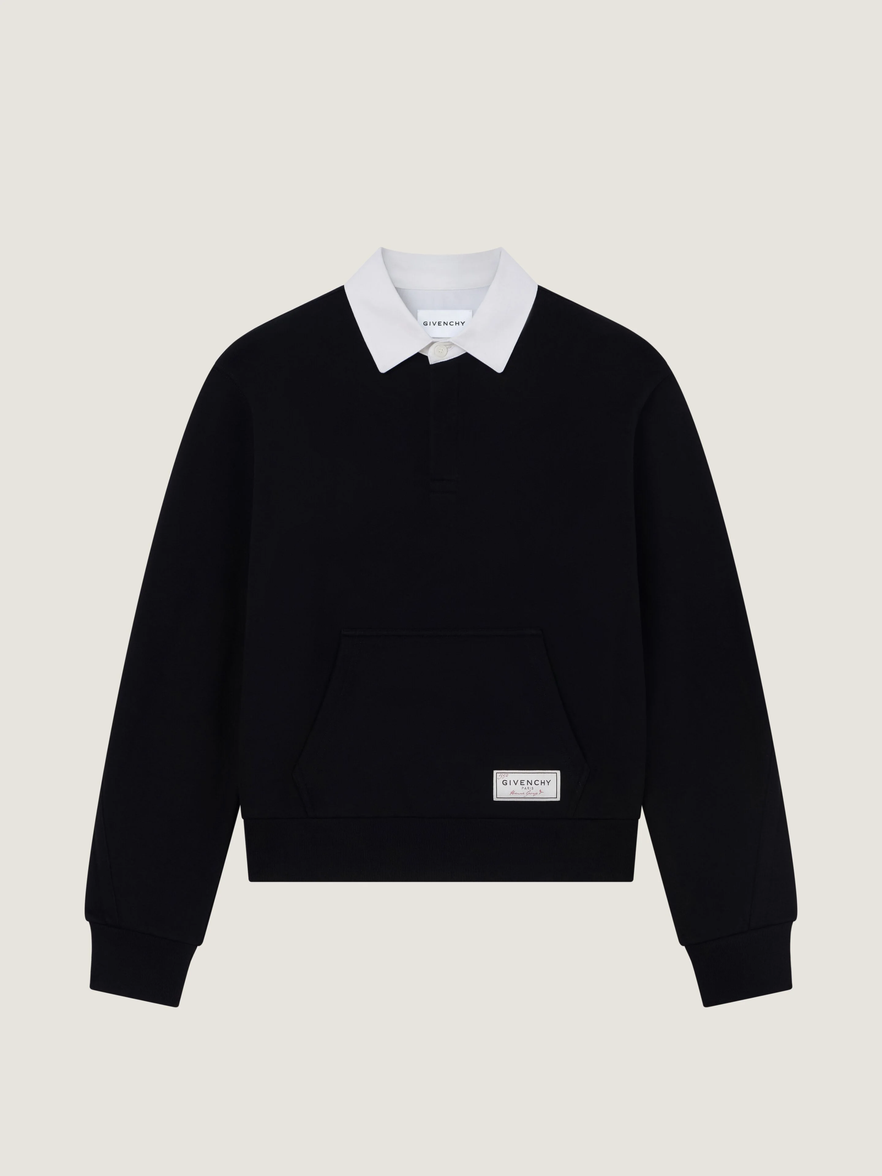 COUTURE SEAM POLO SWEATSHIRT IN FLEECE - 1