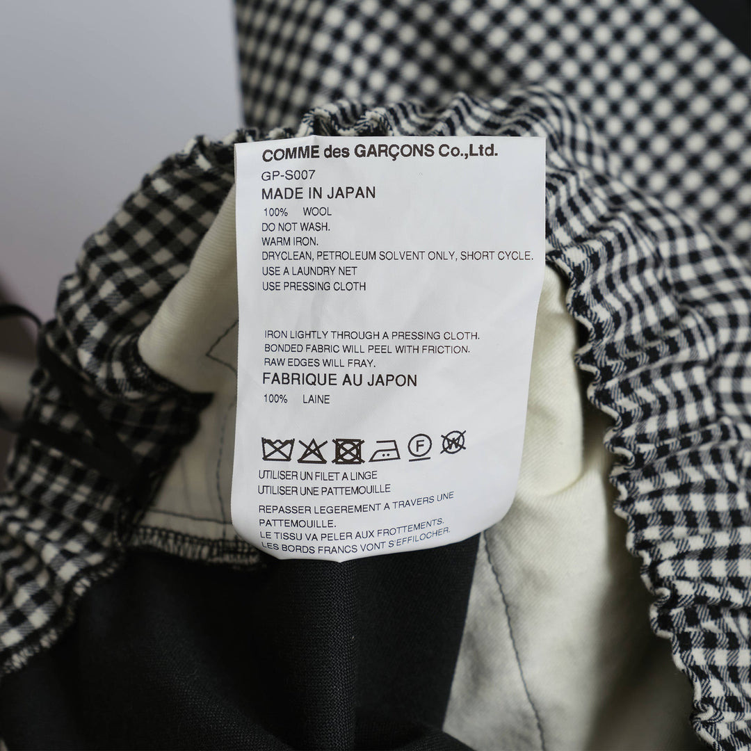 Wool Gabardine Gingham Check Skirt - 3