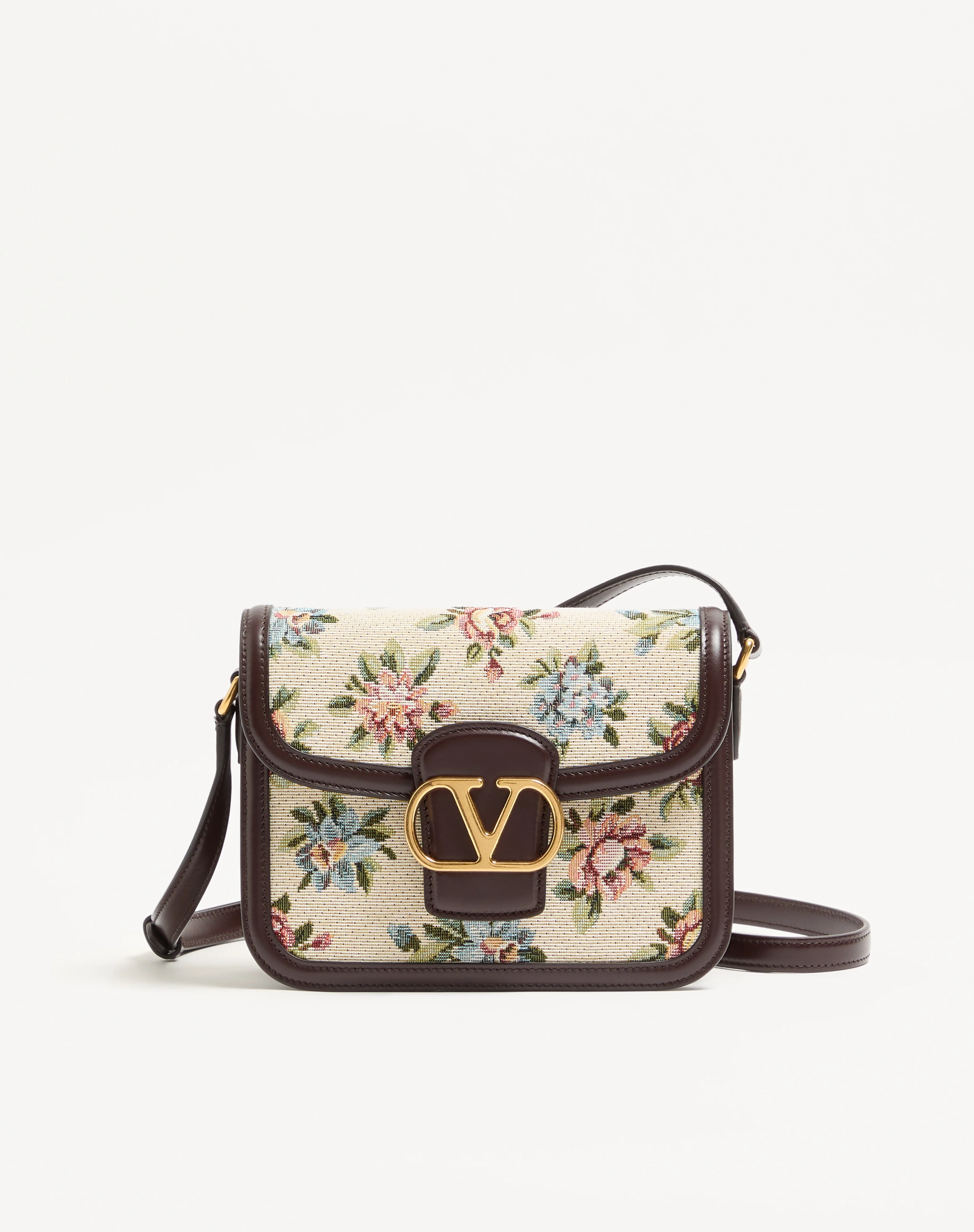 VALENTINO GARAVANI 9TO5 SMALL SHOULDER BAG IN PAPIER FLORAL JACQUARD FABRIC - 1