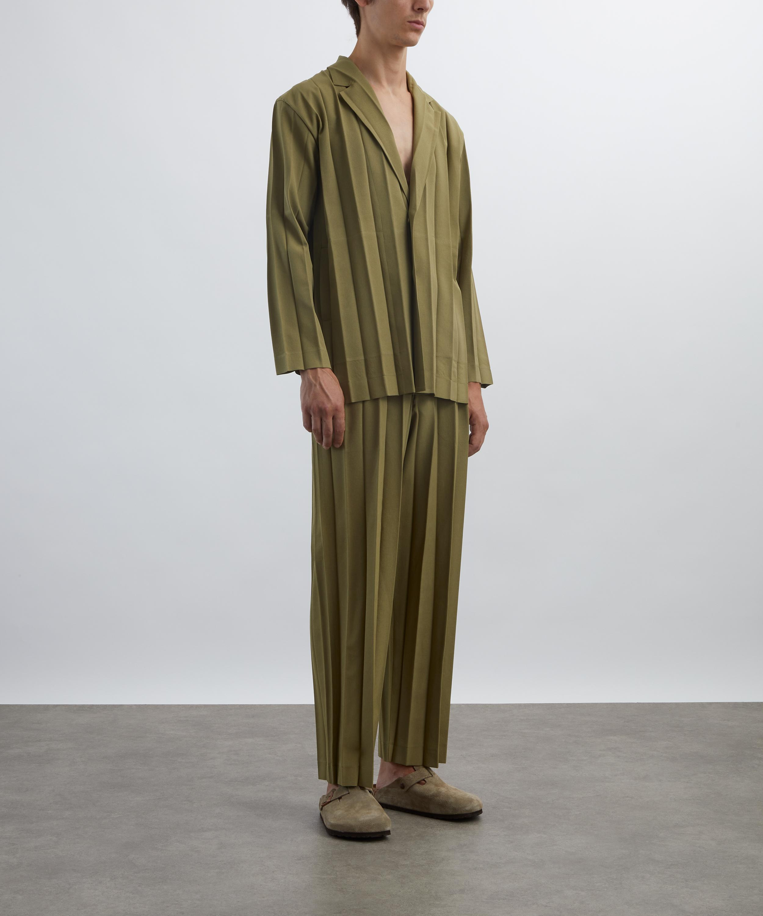 EDGE ENSEMBLE Khaki Pleated Jacket - 2