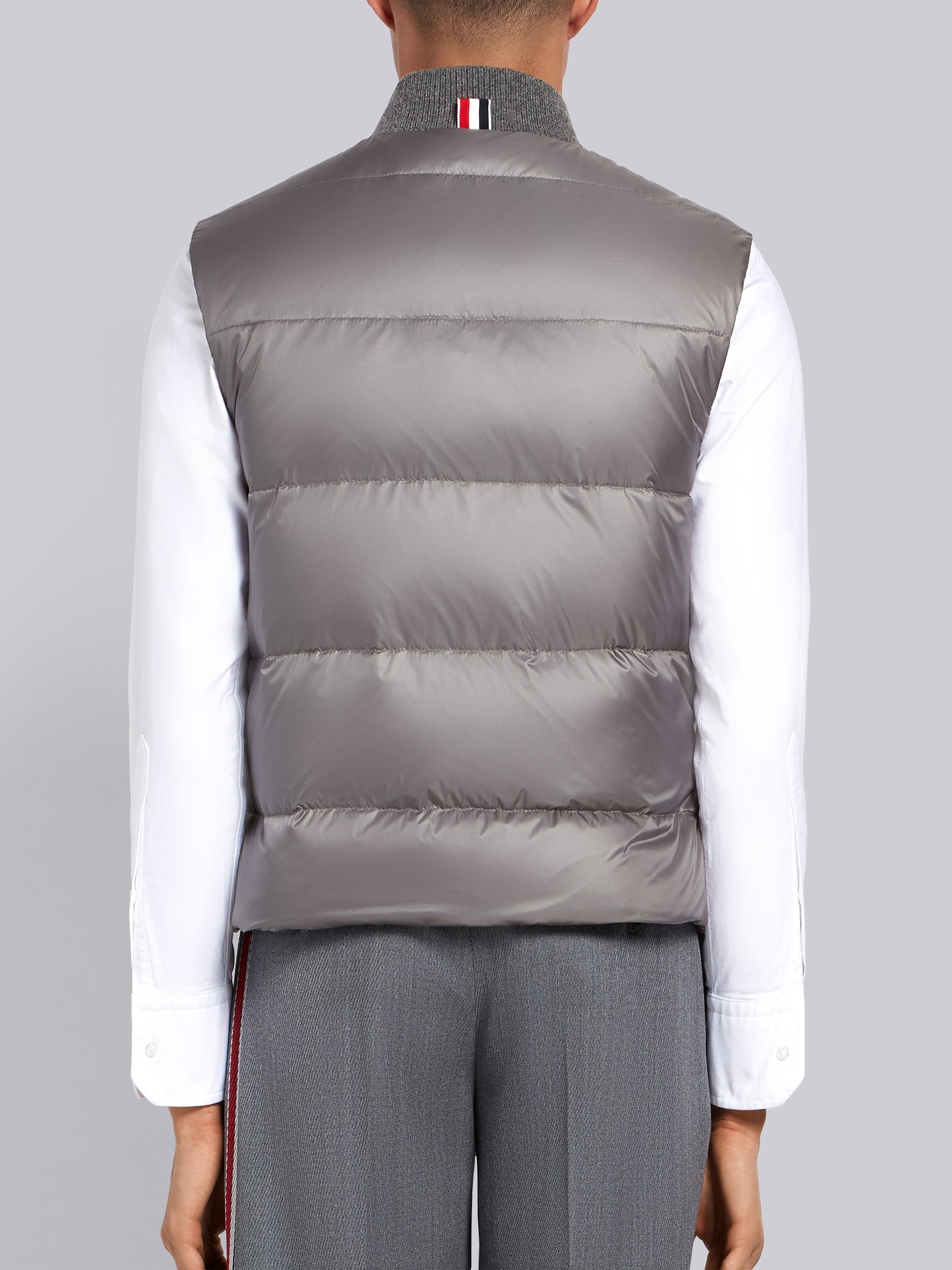 Medium Grey Matte Nylon 4-Bar Down Vest - 3