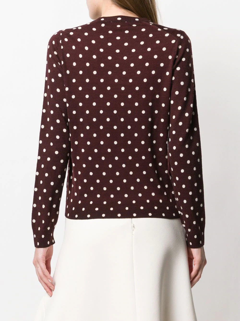 heart patch polka dot cardigan - 4