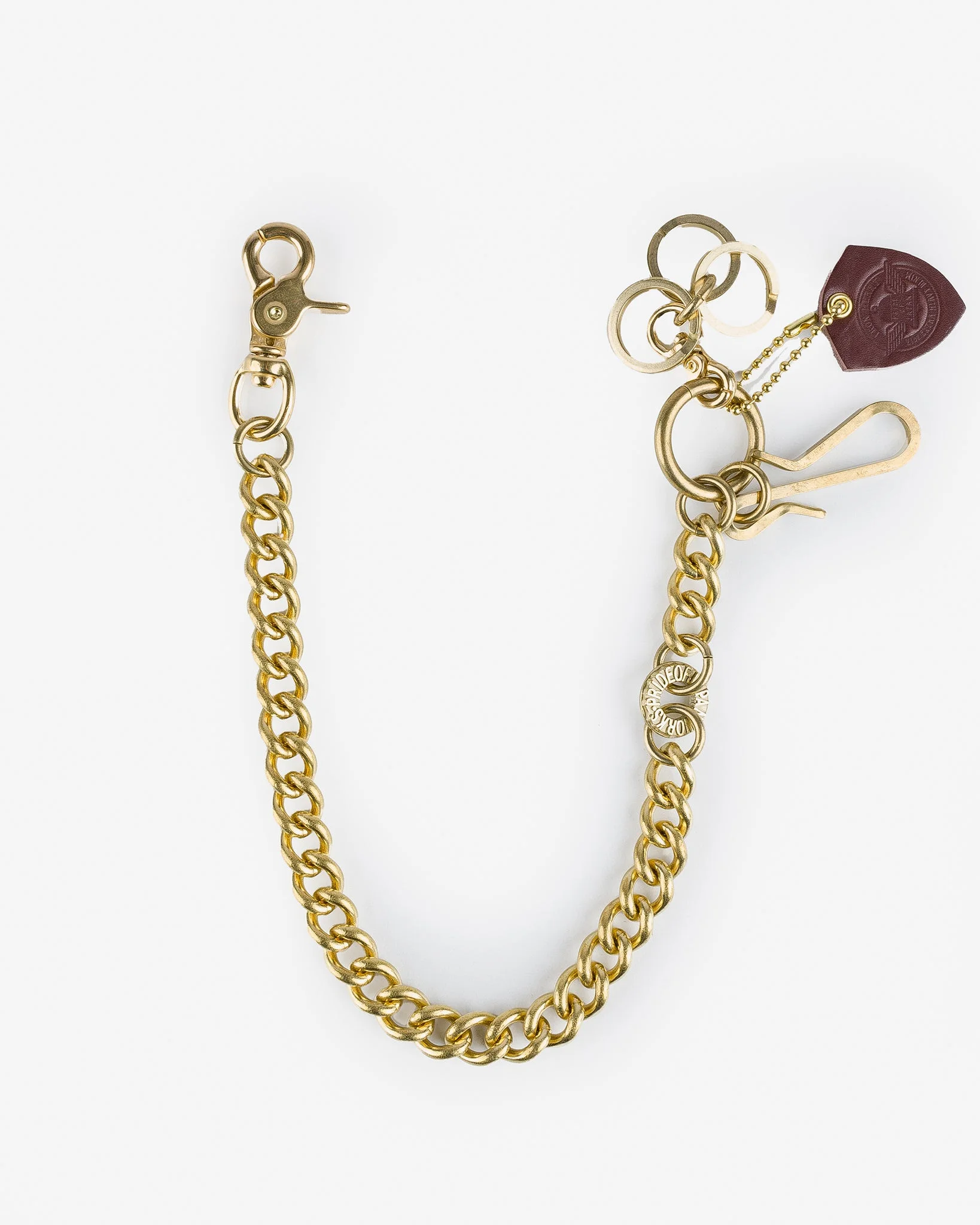 BRASS-W6 WALLET CHAIN WITH HOOK AND RINGS - BRASS - 1