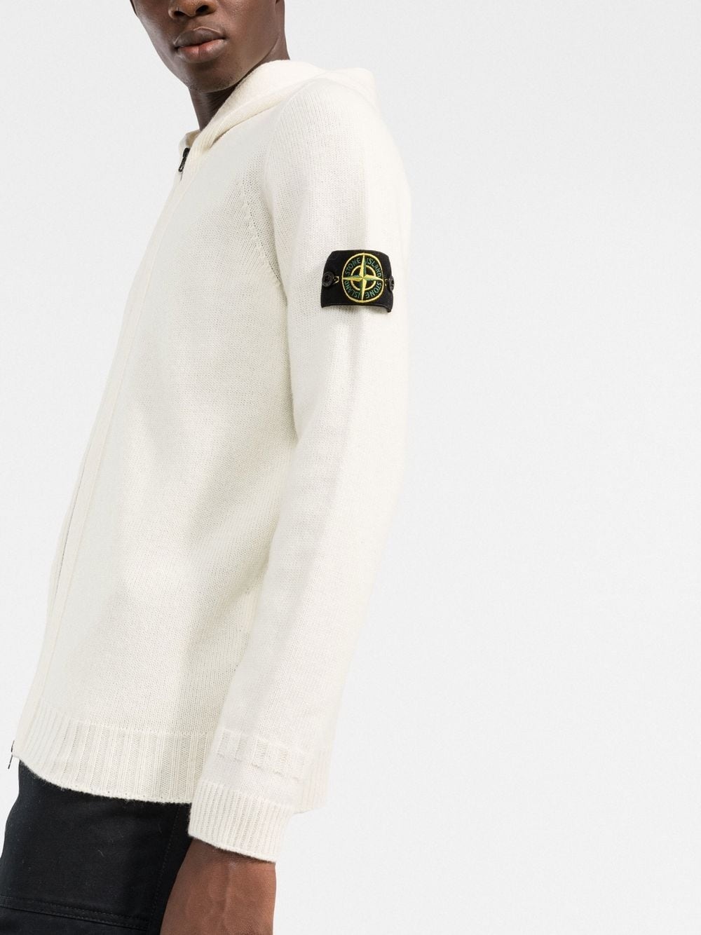 Compass logo-patch zip-up hoodie - 3