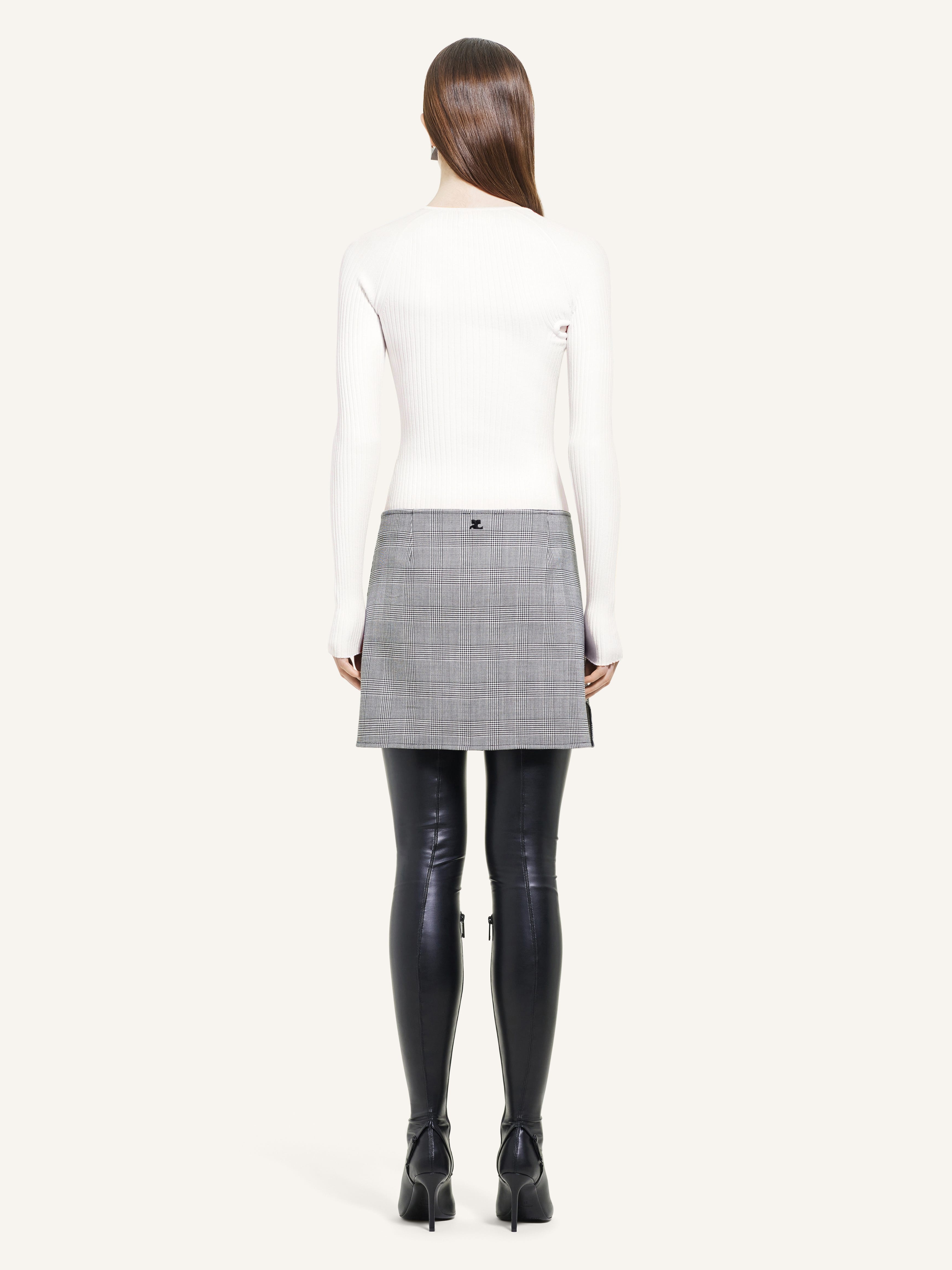 OBLIQUE PRINCE OF WALES MINI SKIRT - 4