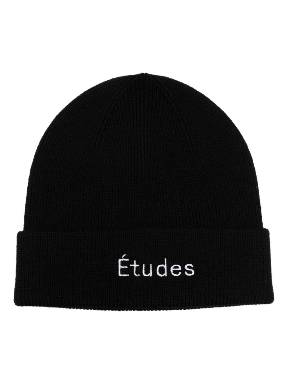 logo-embroidered wool beanie - 1