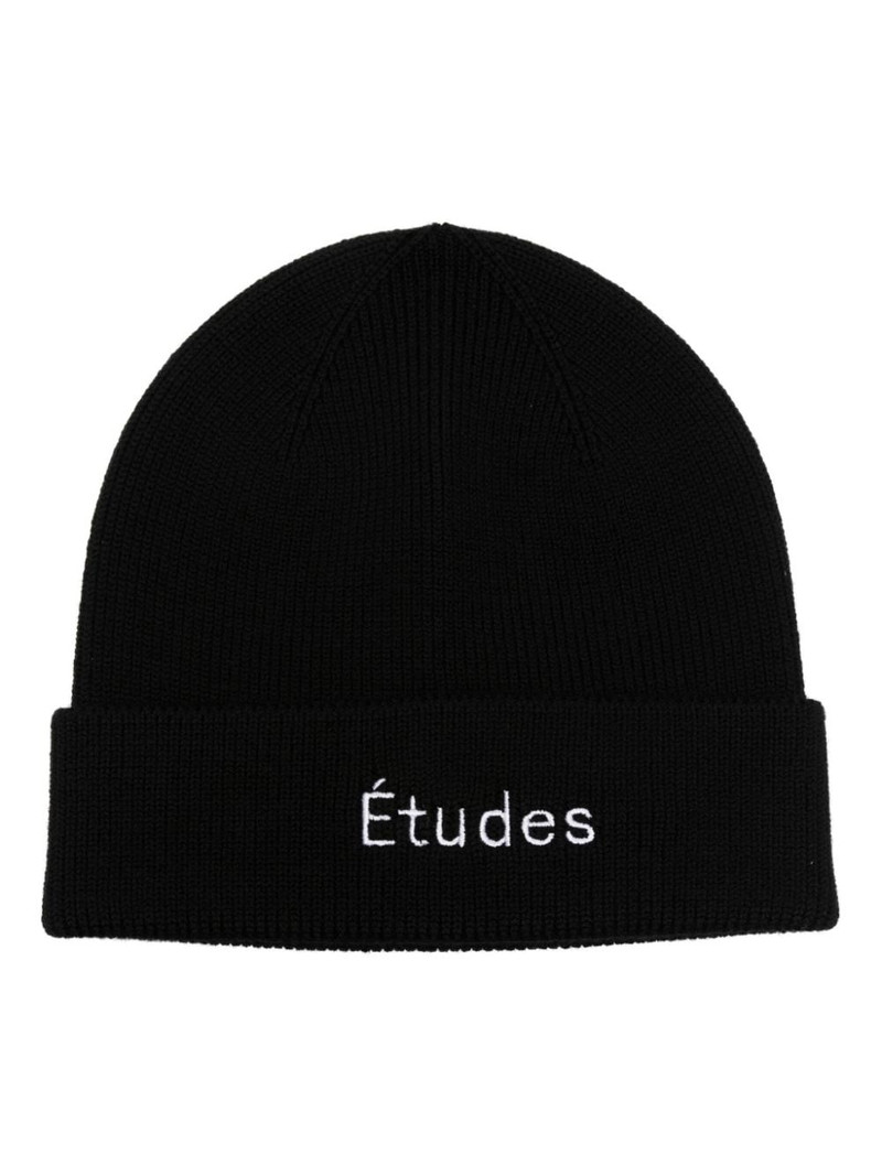 logo-embroidered wool beanie 1