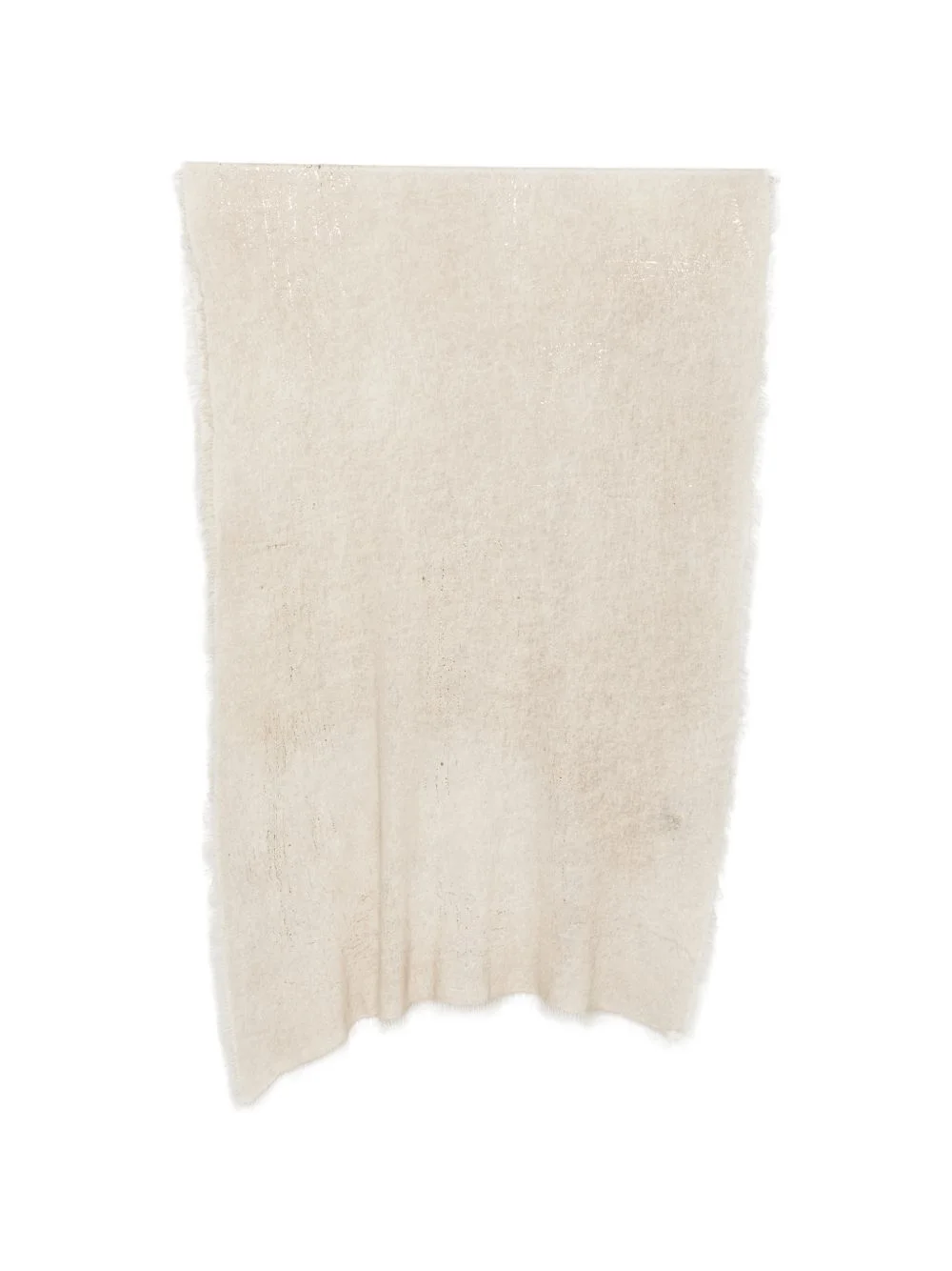 foil-print frayed scarf - 1