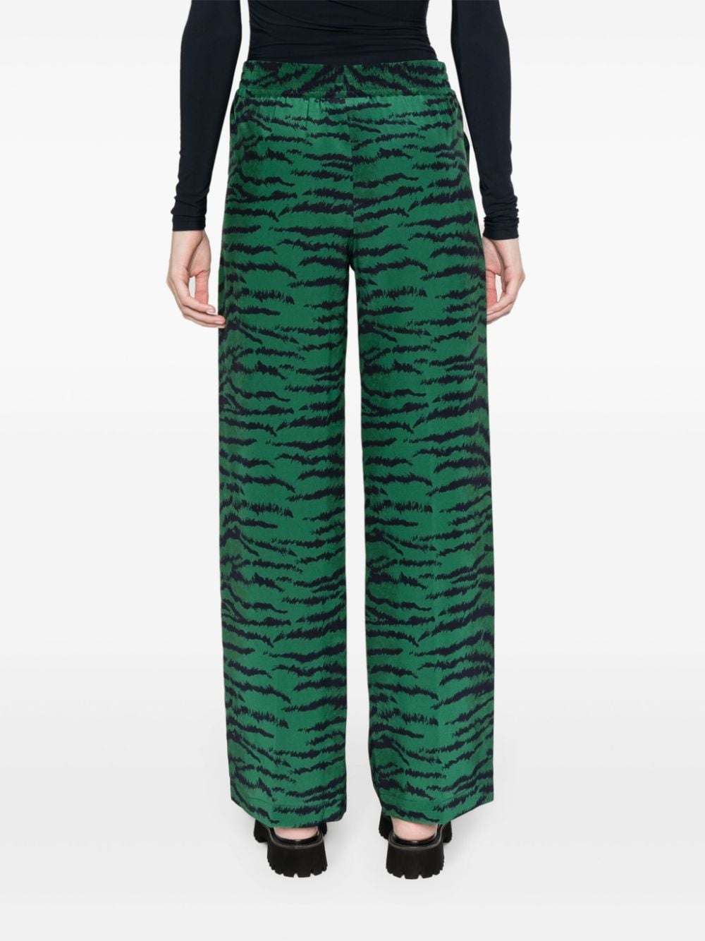 tiger-print straight-leg trousers - 4