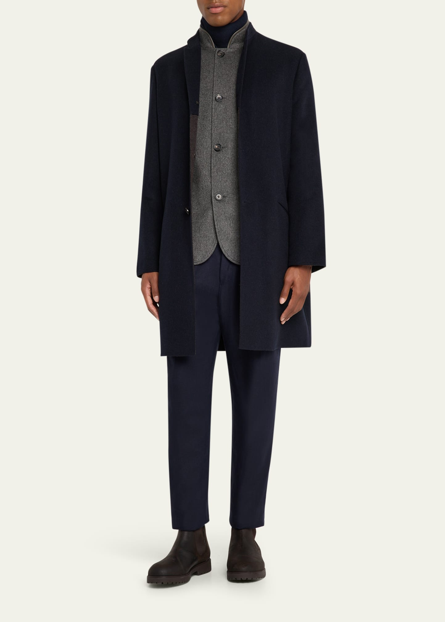 Men's Javier Double Knit Cashmere Rain Overcoat - 2