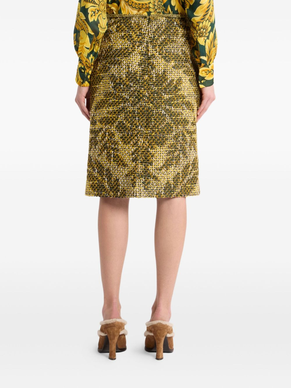 jacquard basketweave skirt - 4