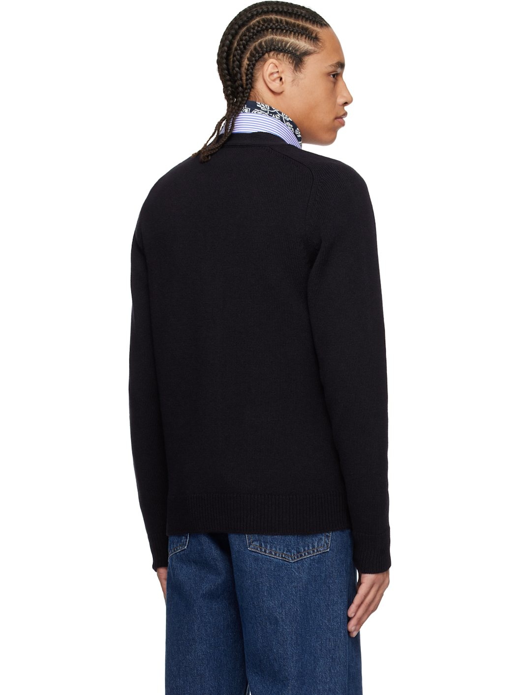 Navy Lambswool 6 Button Cardigan - 3